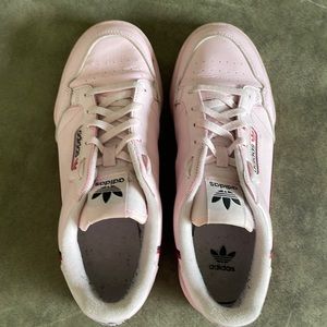 Adidas Continental 80 Trainers, Clear Pink/Scarlet/Navy, Size 6M/7-1/2W